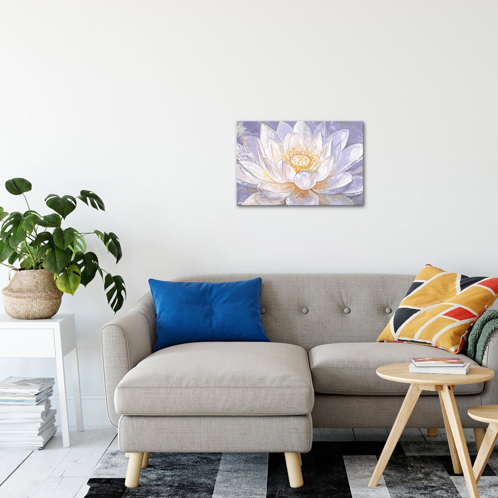 purple lotus gallery wrapped canvas prints for livingroom