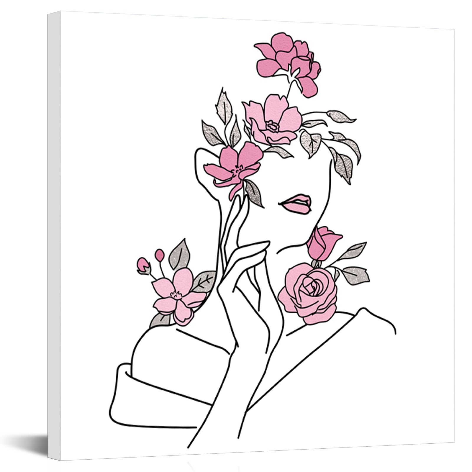 Minimalist Charming Woman 8x8 canvas prints