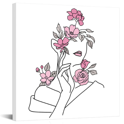 Minimalist Charming Woman 8x8 canvas prints