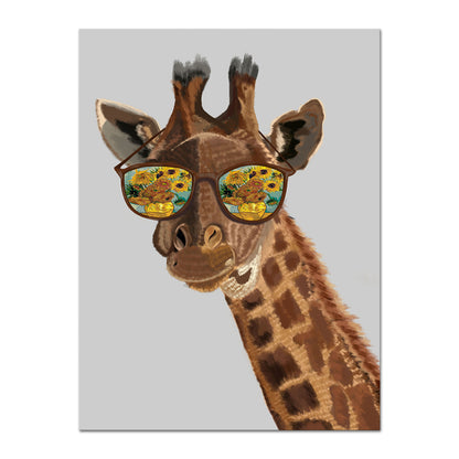 Giraffe With Sunflower Sunglasses