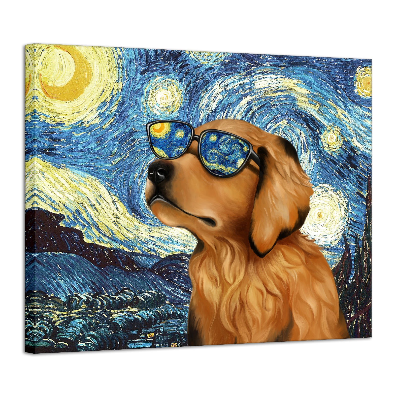 Sunglassed Dog In Starry Reverie