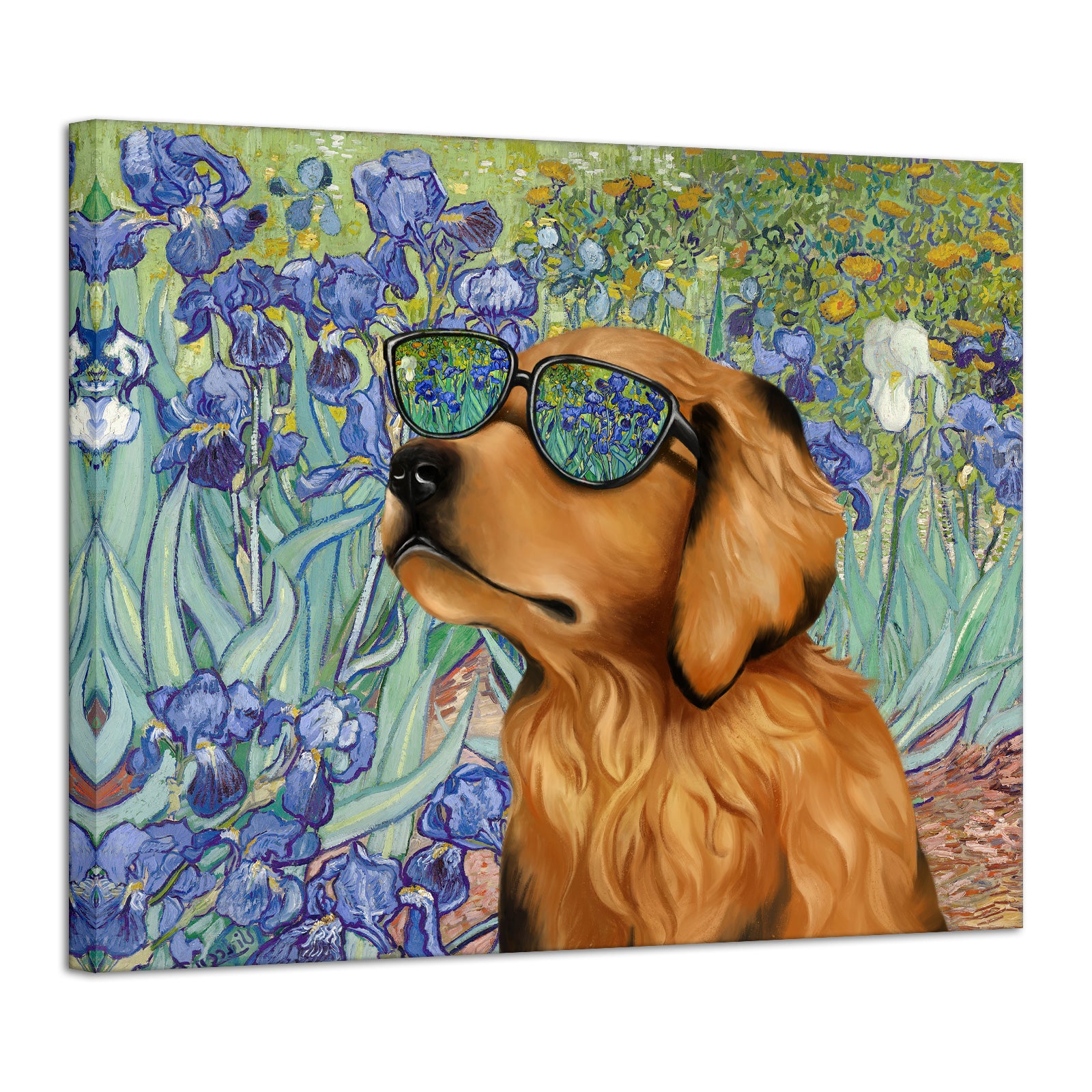 Sunglasses Golden Retriever Love Dog Home Decor Painting Wall Canvas Beautiful Prints