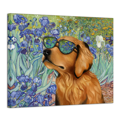 Sunglasses Golden Retriever Love Dog Home Decor Painting Wall Canvas Beautiful Prints