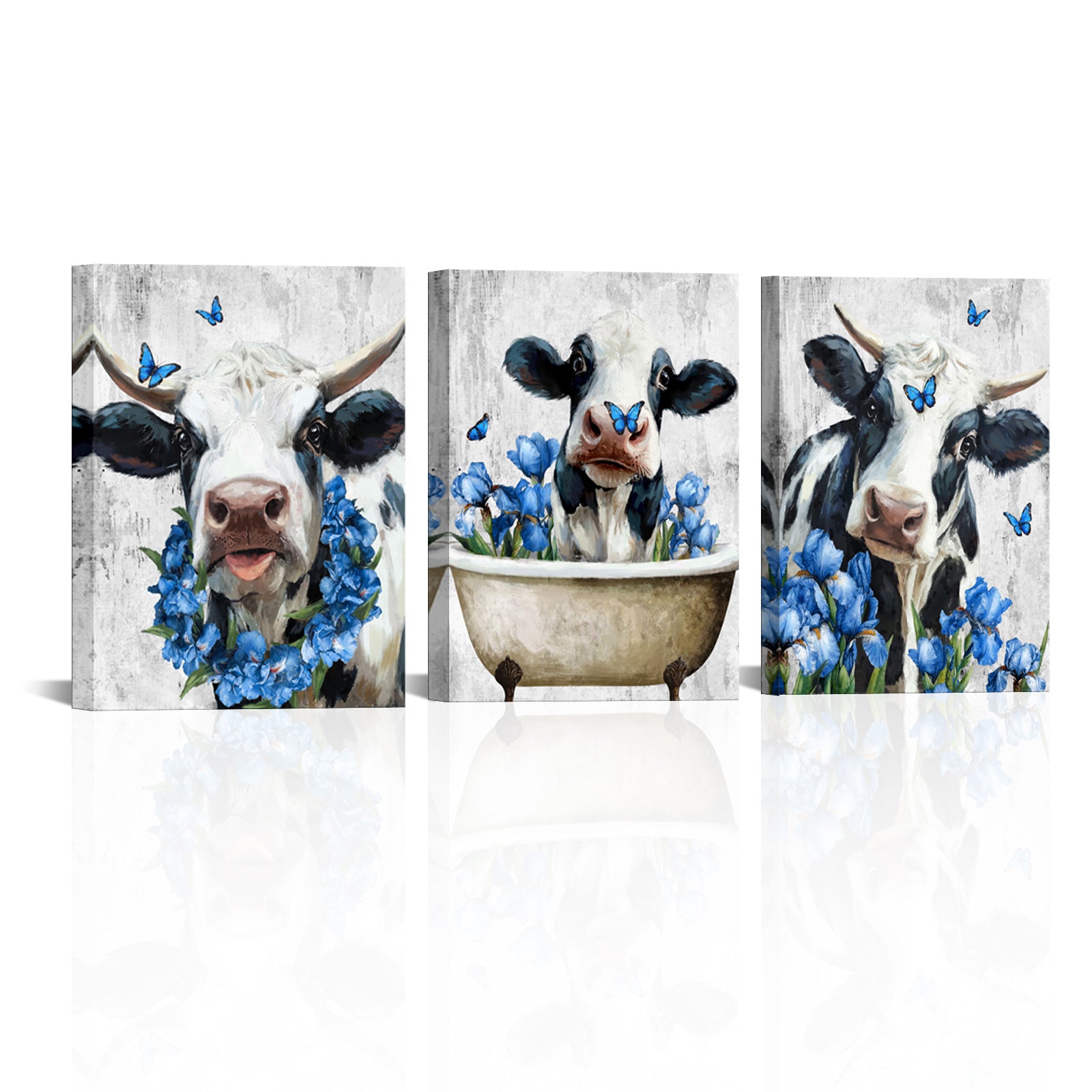 Whimsical Black And White Cow