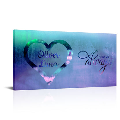 Personalized Couple Names Canvas Wall Art