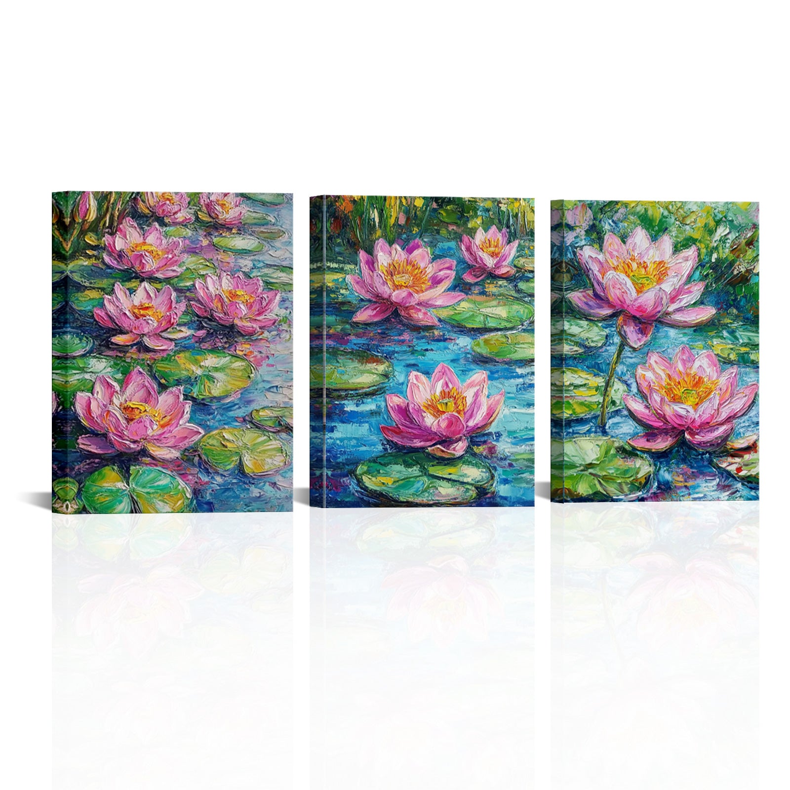 Pink Water Lilies On Pond