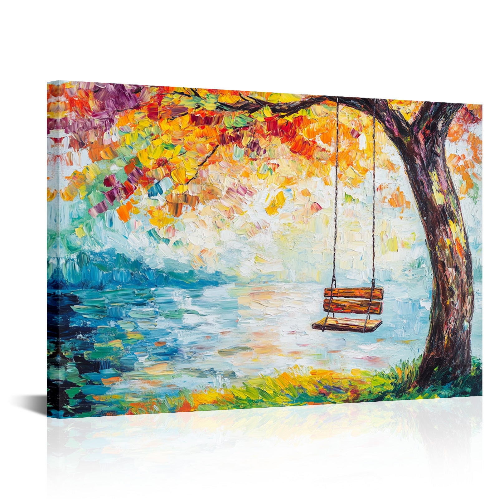 Swing By The Lake In Autumn