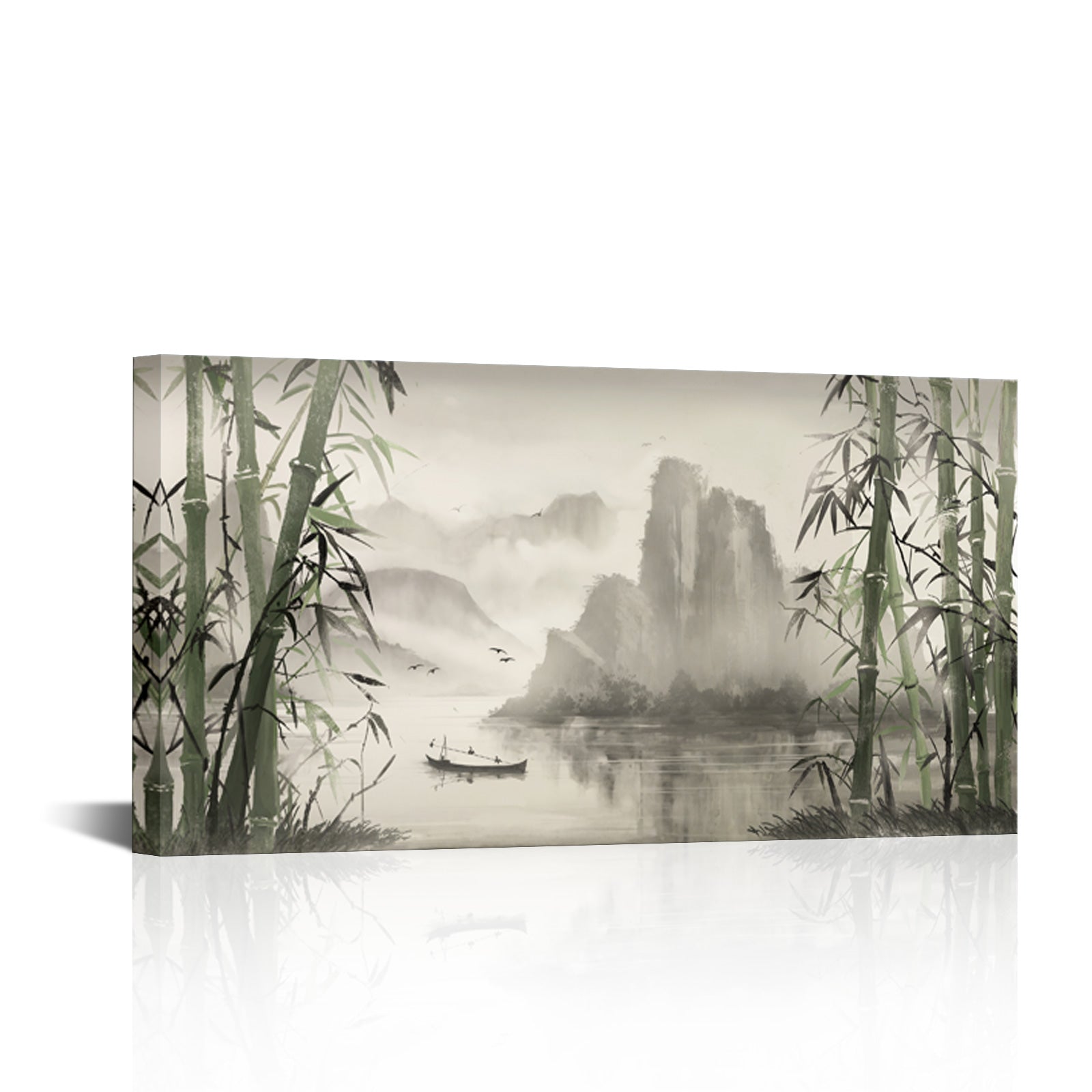 Bamboo River Mountains personalized canvas printsing art under $50