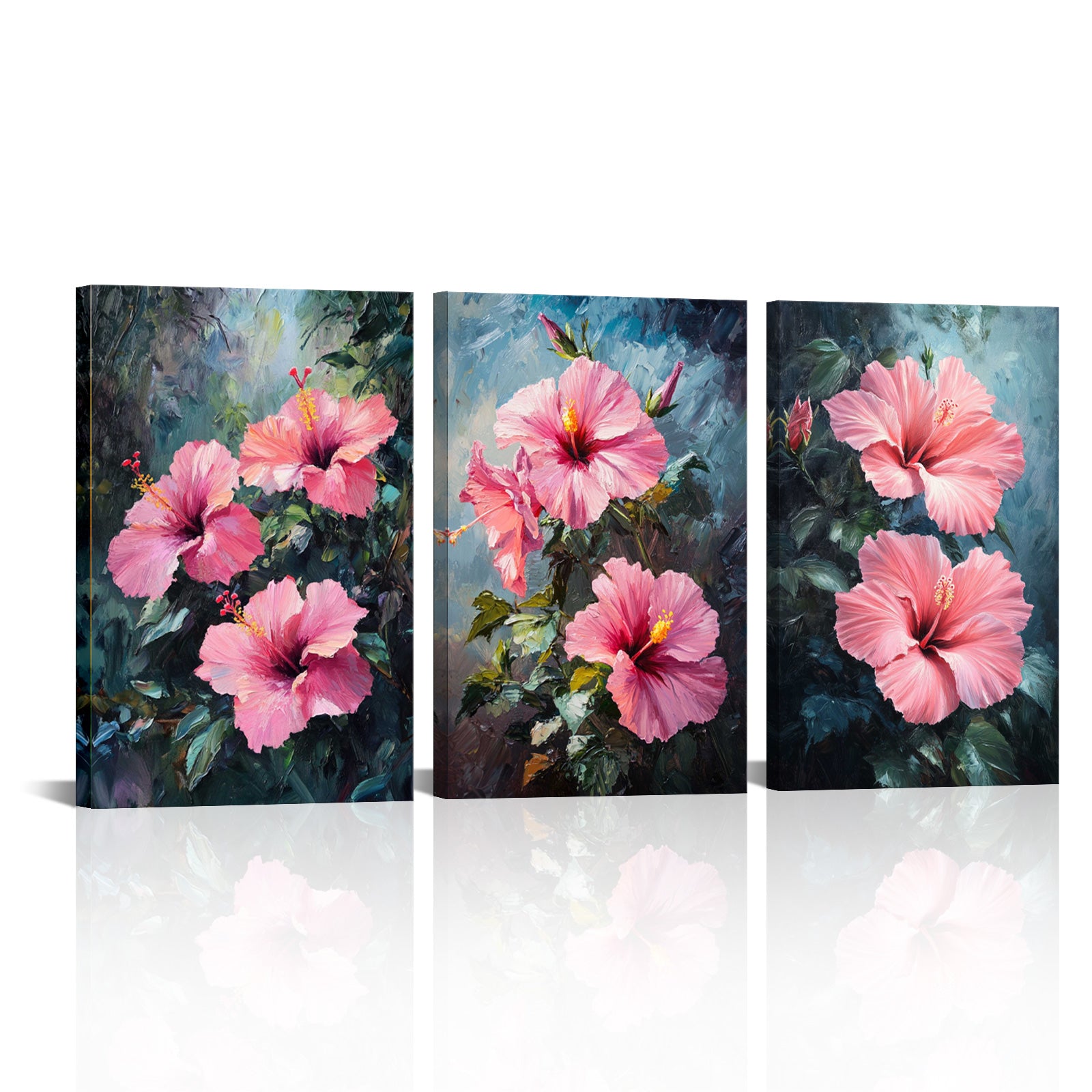 Pink Hibiscus Blooming Flowers
