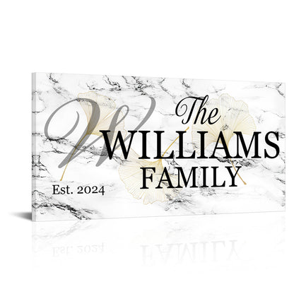 Custom Family Name Canvas Wall Art