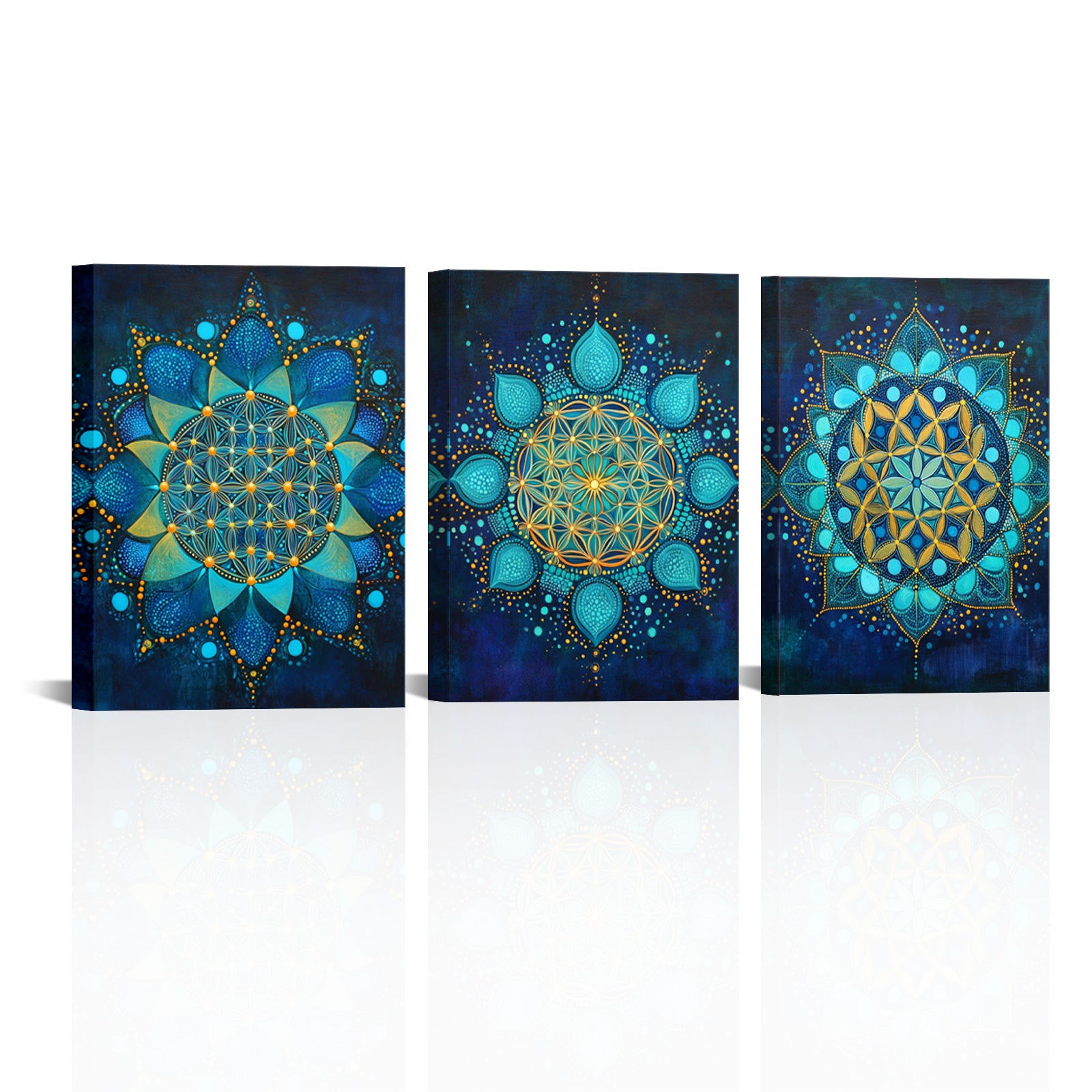Turquoise Flower-Like Patterns