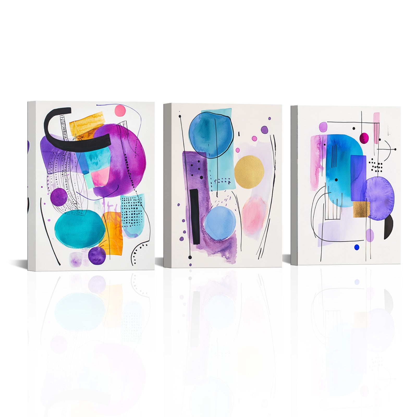 Abstract Watercolor Geometric Shapes