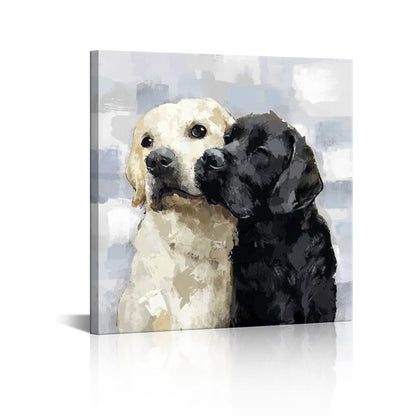 Black and white pet warm wall decoration canvas artwork