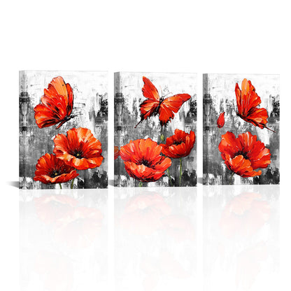 Red Butterfly Poppy Blossoms