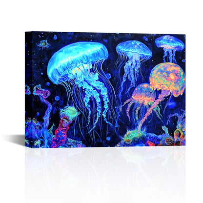 Luminous Jellyfish Under The Sea