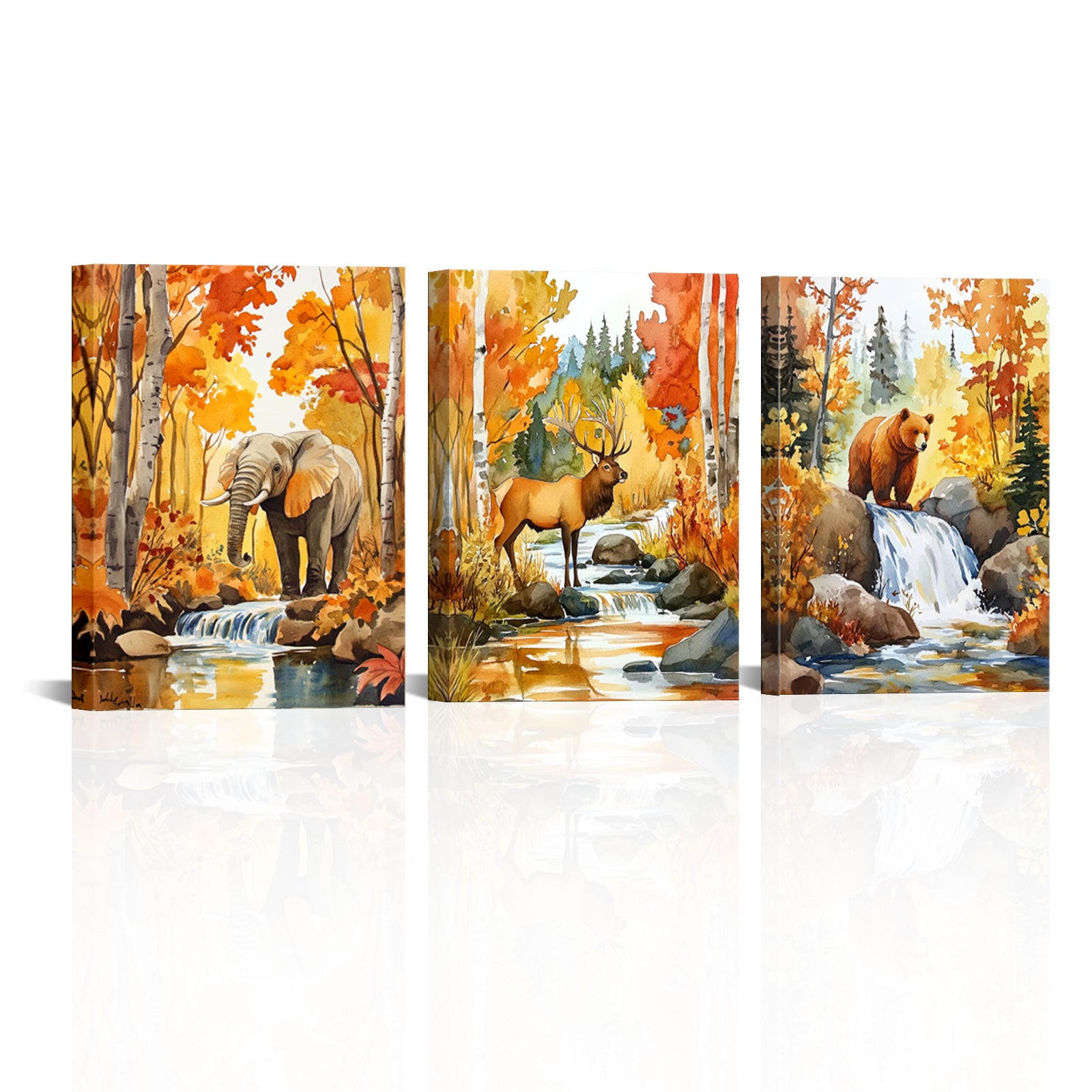 Autumnal Wildlife Elephant Bear Bear