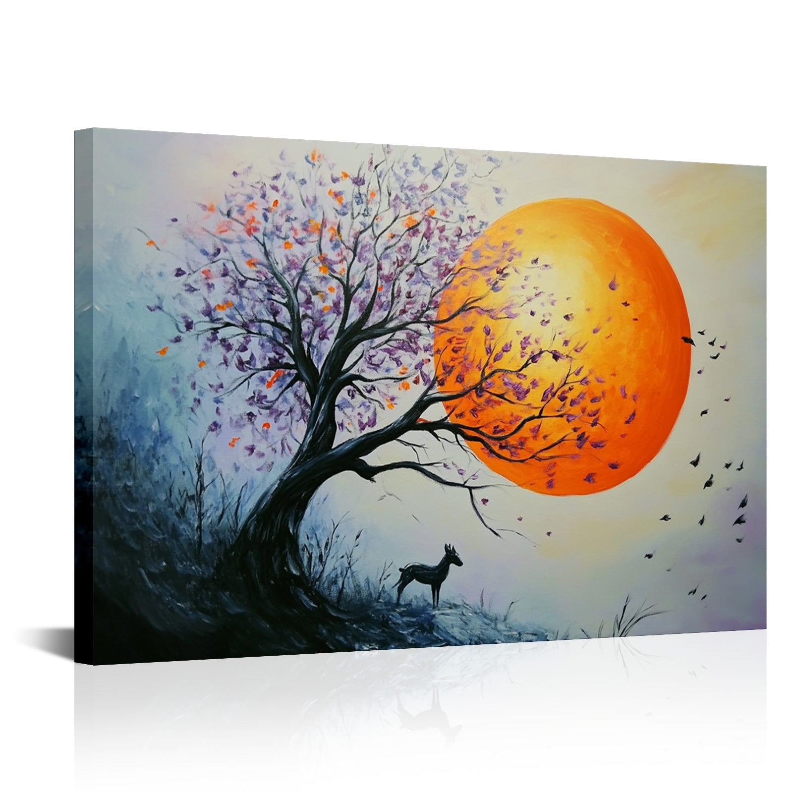 Trees And Deer Under The Sun