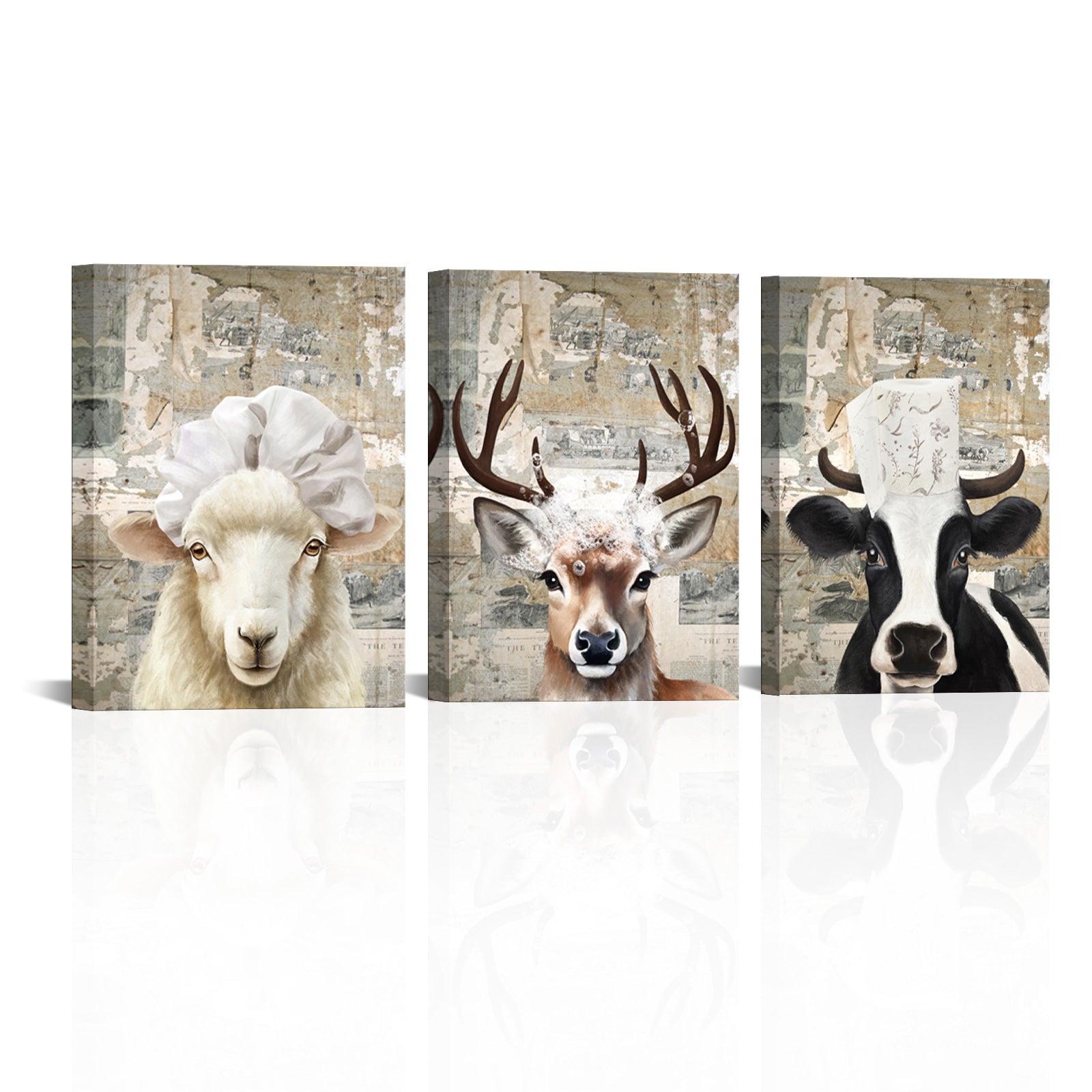 Sheep Deer Cow In Bathroom