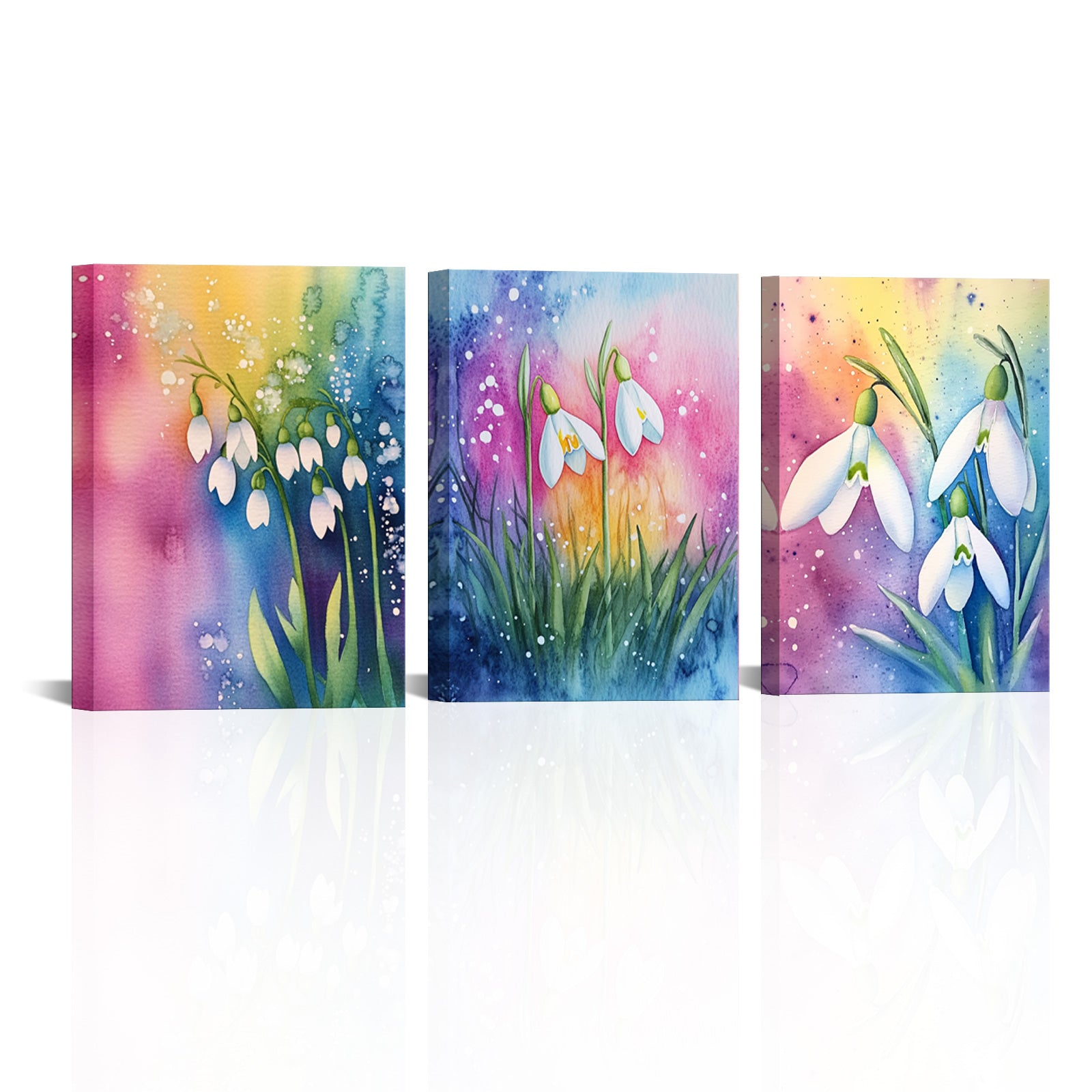 Snowdrops On Colorful Background