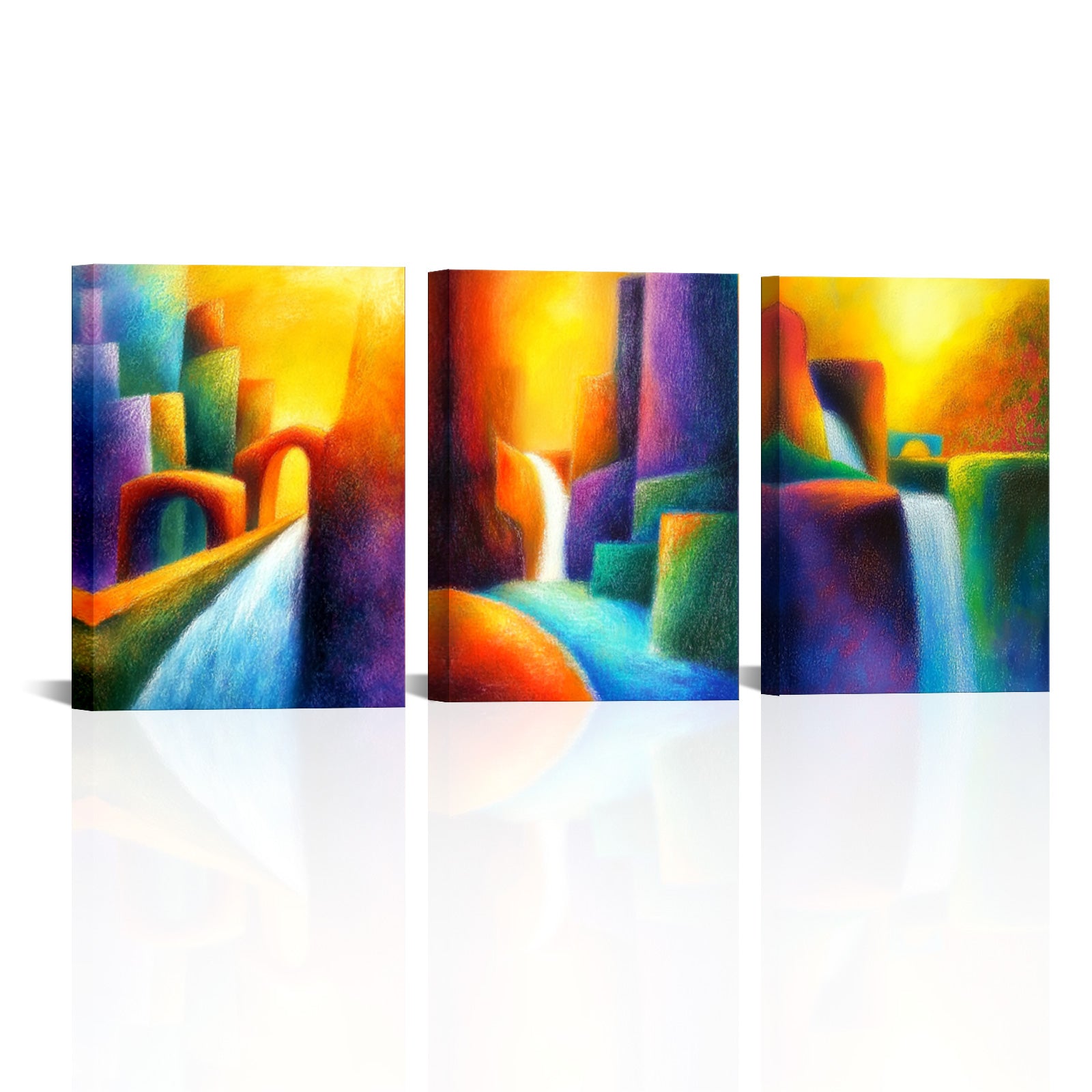 Abstract Colorful Waterfall Landscape