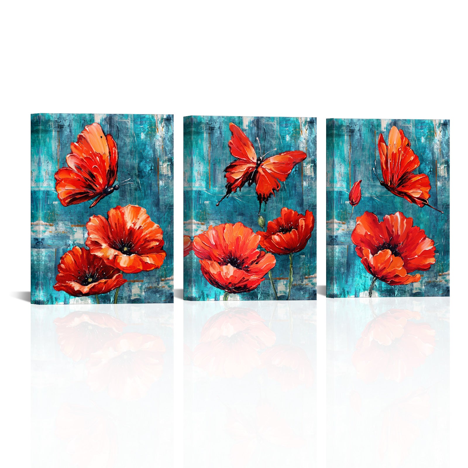Red Butterfly Poppy Blossoms