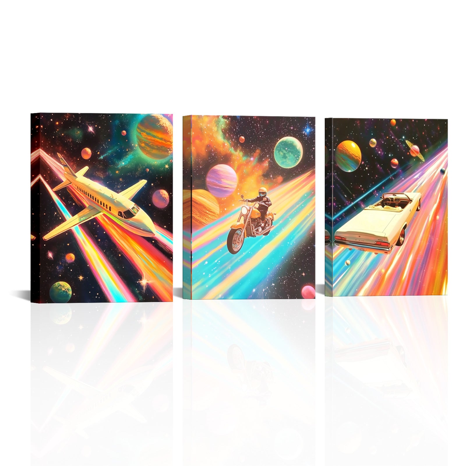 Vehicles Soaring Through Space