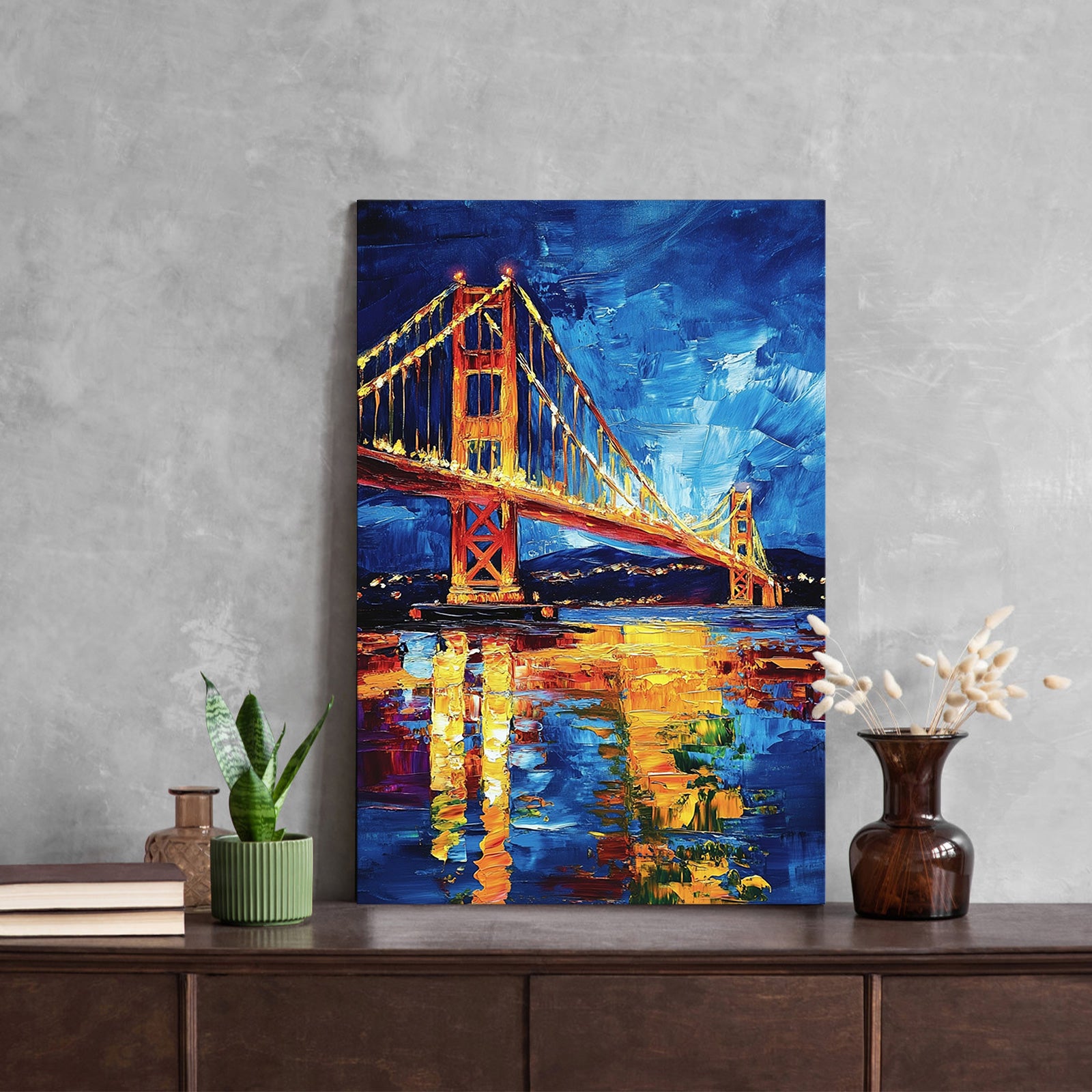 Abstract Golden Gate Bridge At Night