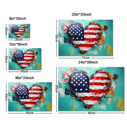 Heart-Shaped American Flag