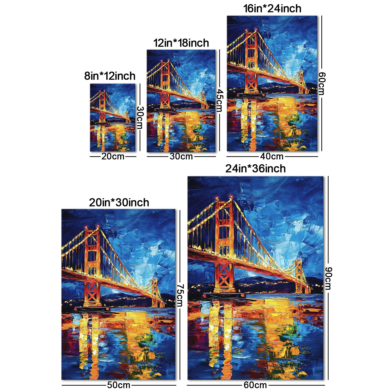 Abstract Golden Gate Bridge At Night