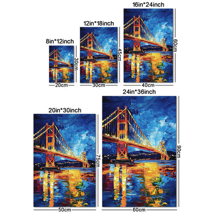 Abstract Golden Gate Bridge At Night