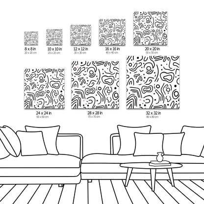 Abstract Circle Rectangle decorative art home line art