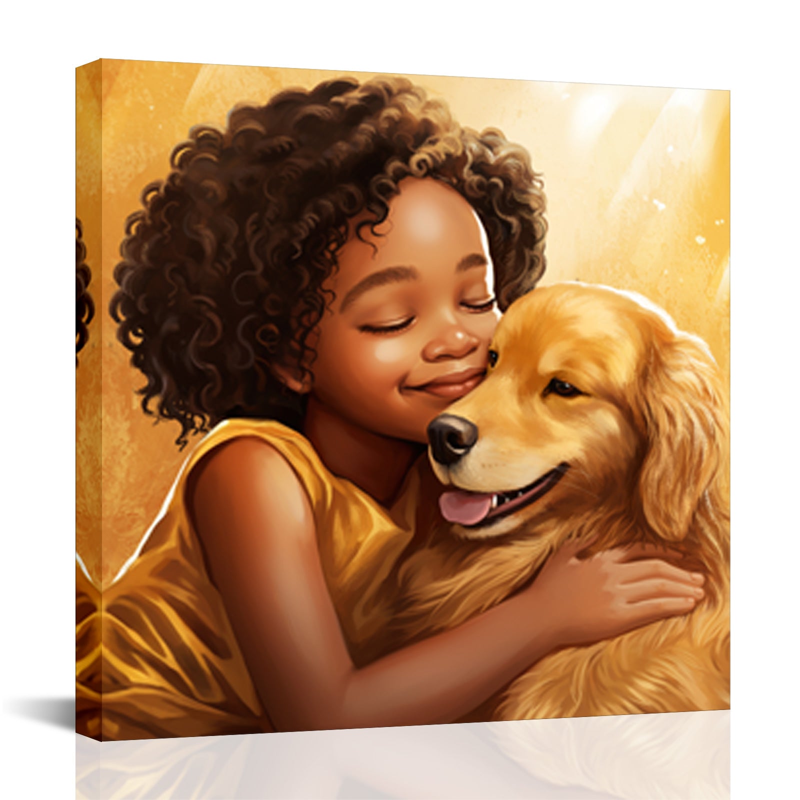 Young Girl Dog Heartwarming Embrace
