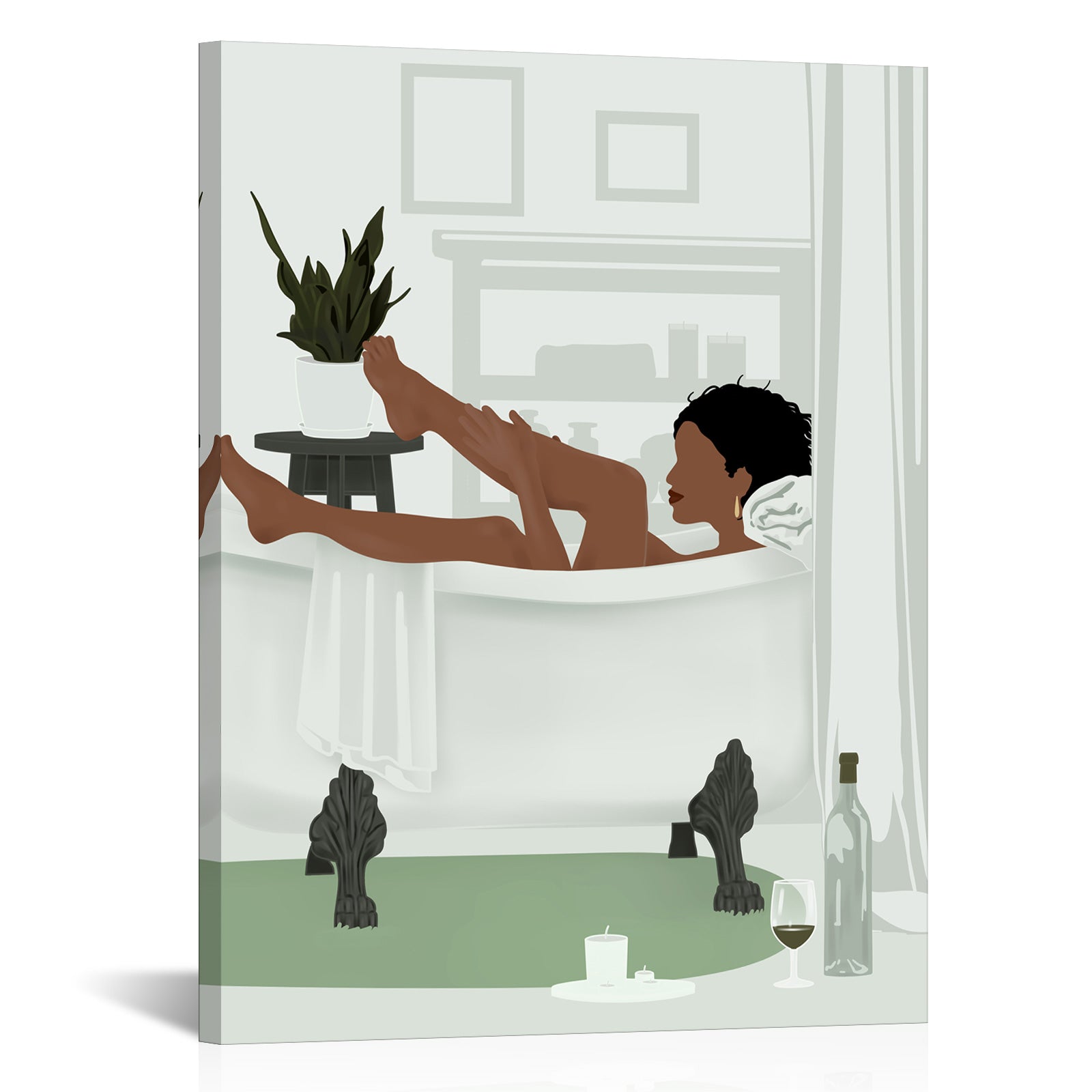 Relaxing bath bathroom decoration print painting hanging painting rental house