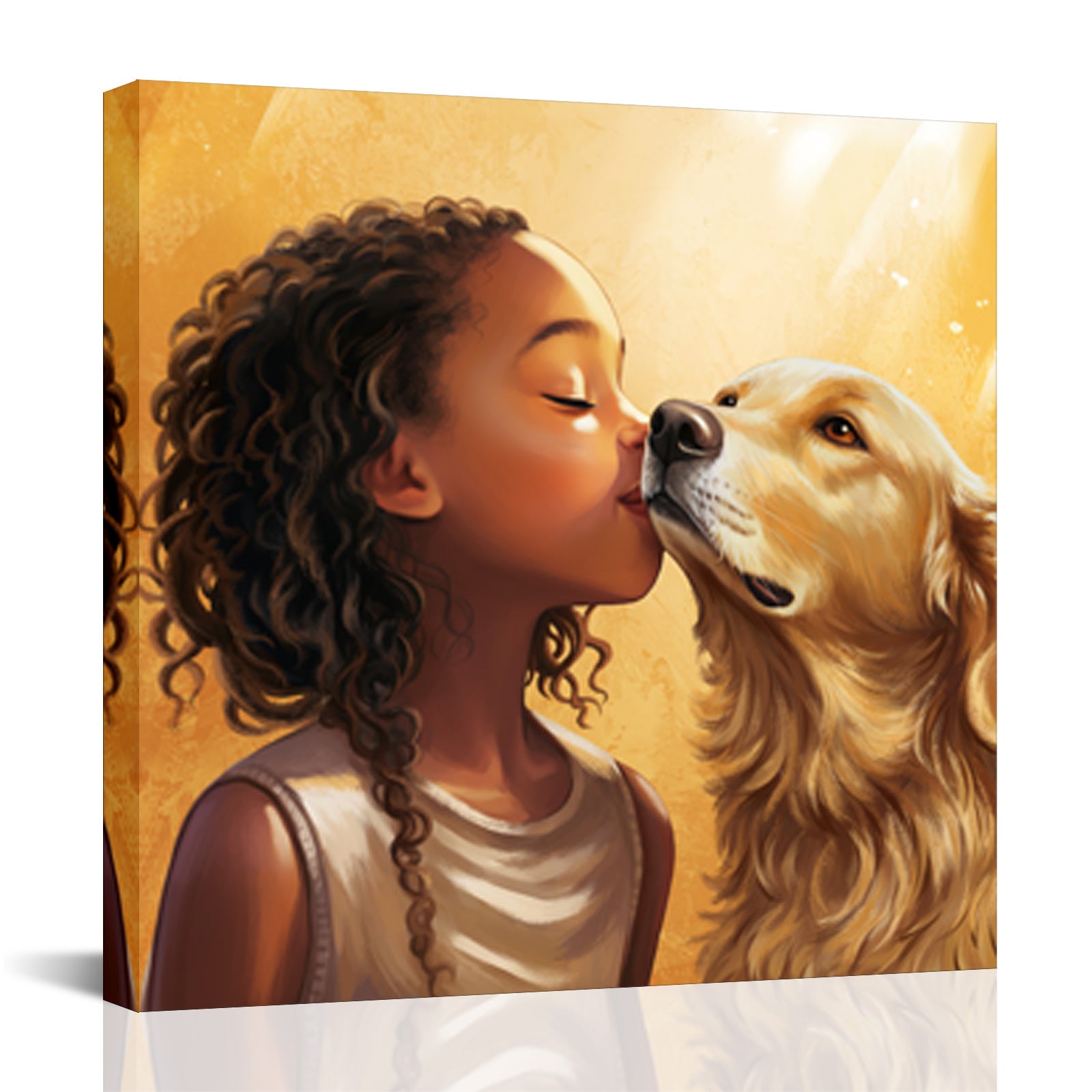 Young Girl And Loyal Dog