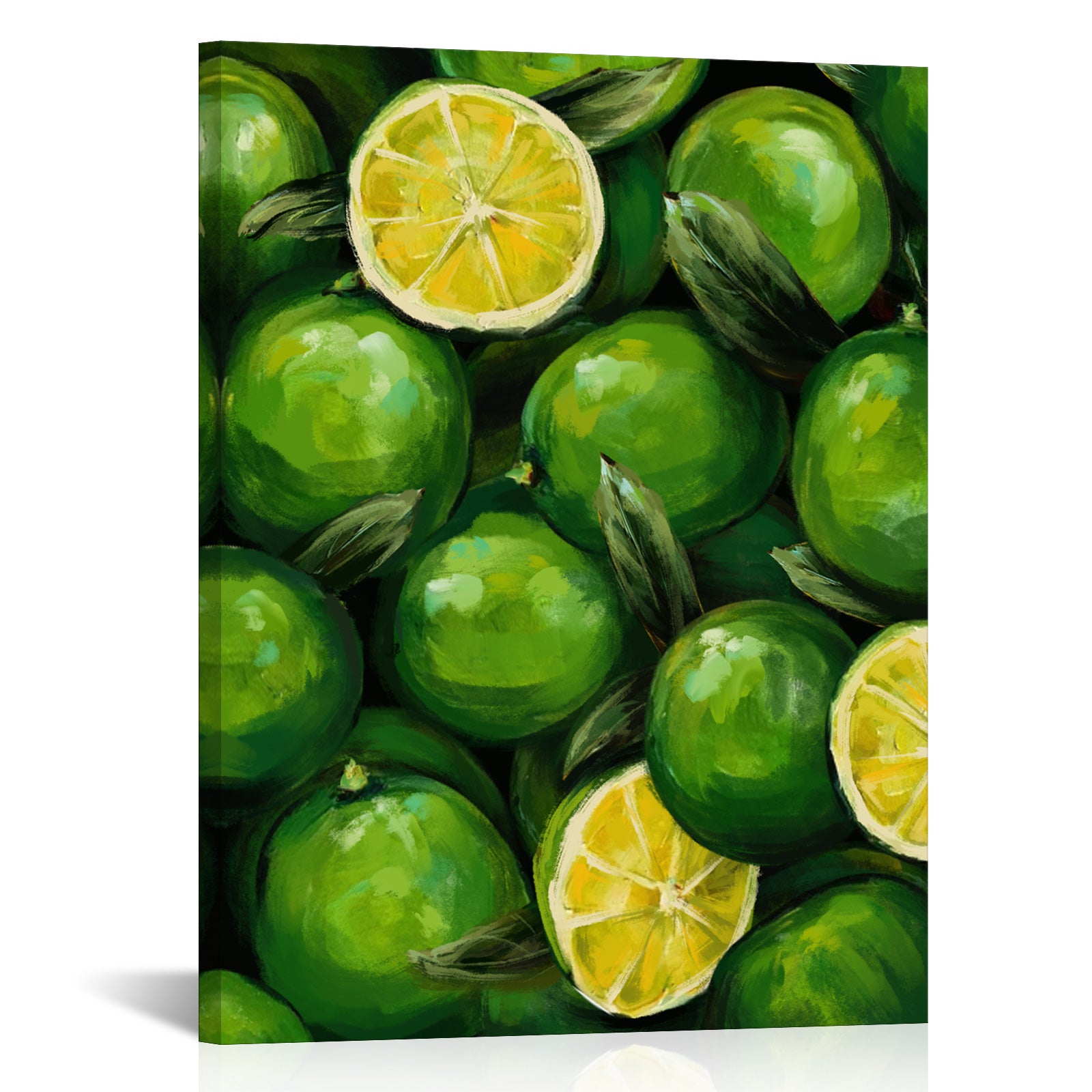 Green Lime minimalist kitchen canvas prints ready to hang