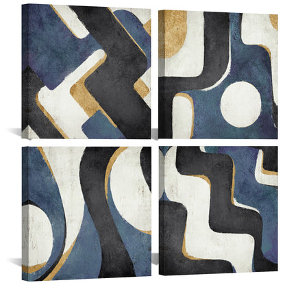 Geometric Shapes Flowing Lines