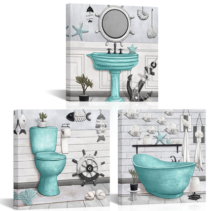 Coastal-Themed Bathroom