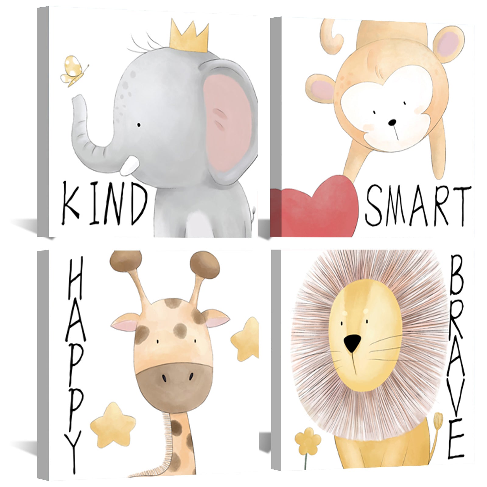 4-panel Quotes Animals Easy Canvas Print easy canvas prints