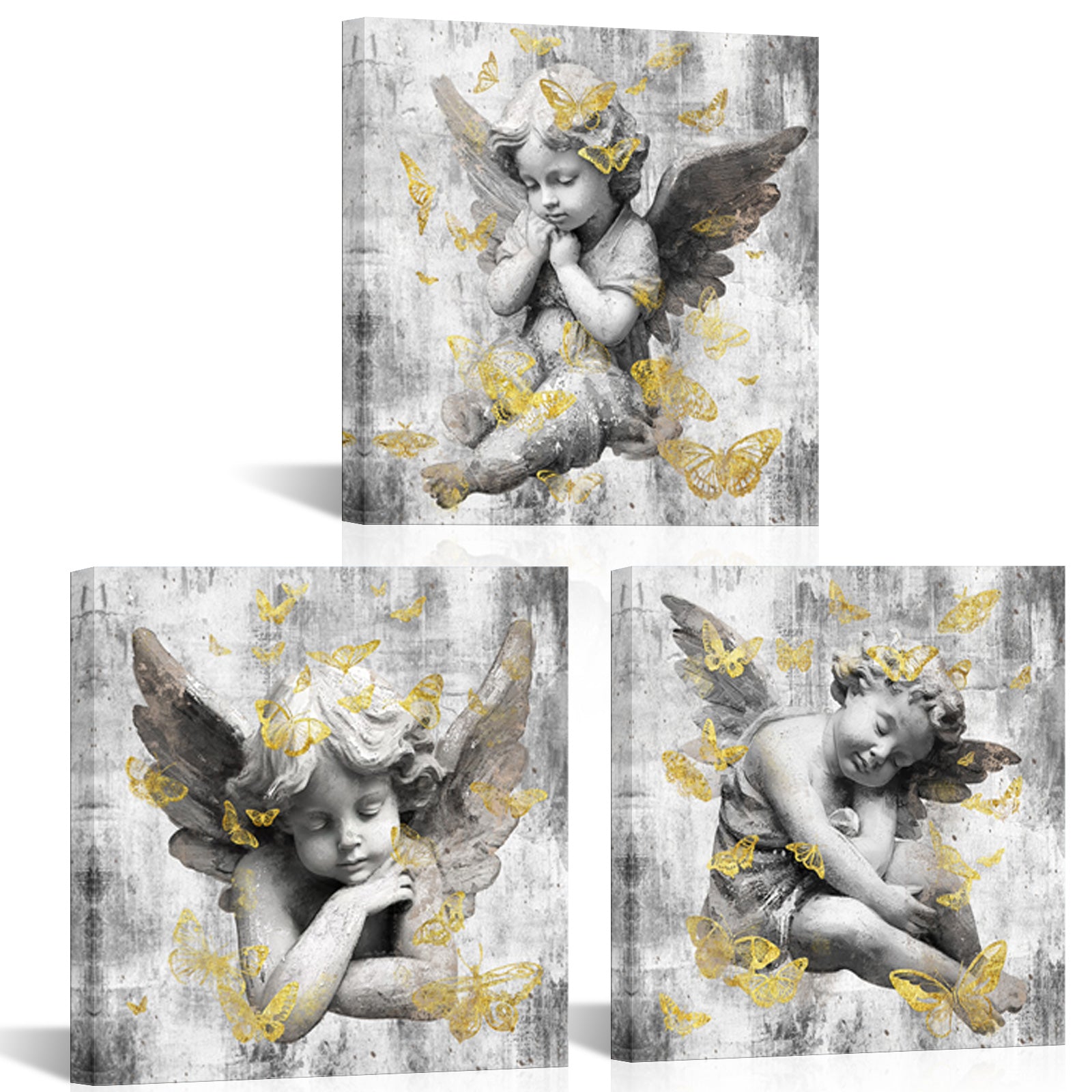 Golden Butterflies Surround The Little Angel