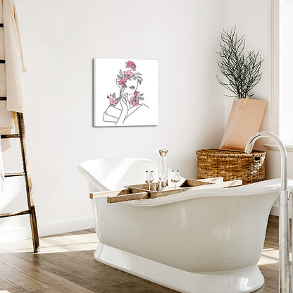 Minimalist Charming Woman 8x8 canvas prints