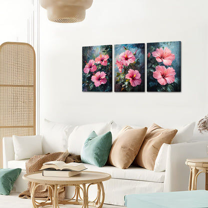 Pink Hibiscus Blooming Flowers