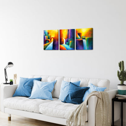 Abstract Colorful Waterfall Landscape