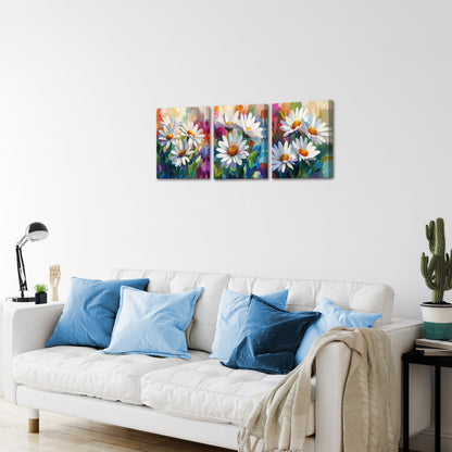 White Daisies On Colorful Background