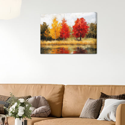 Autumn Trees By The Lake