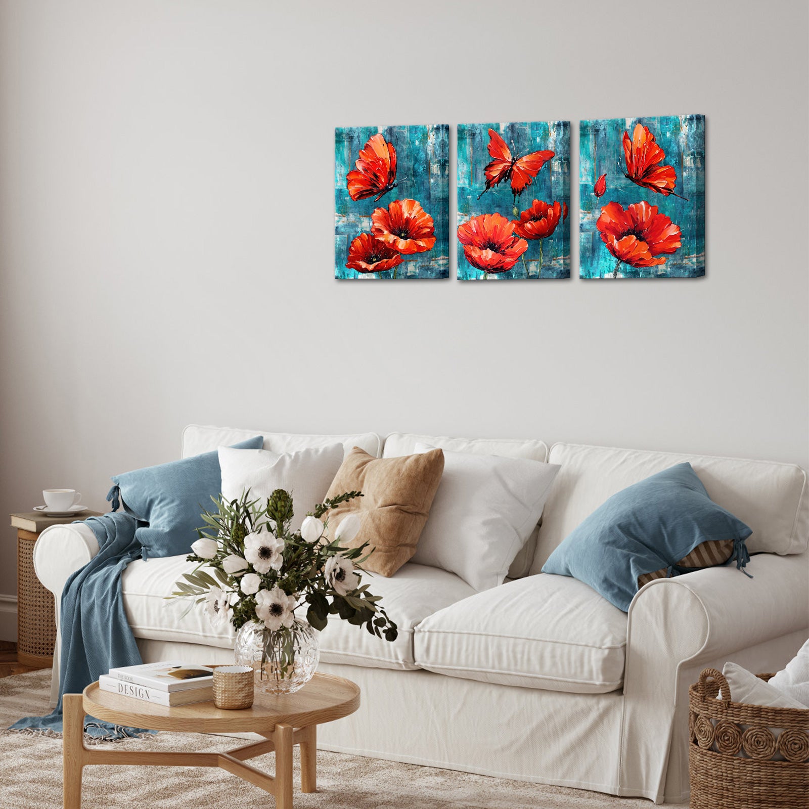 Red Butterfly Poppy Blossoms