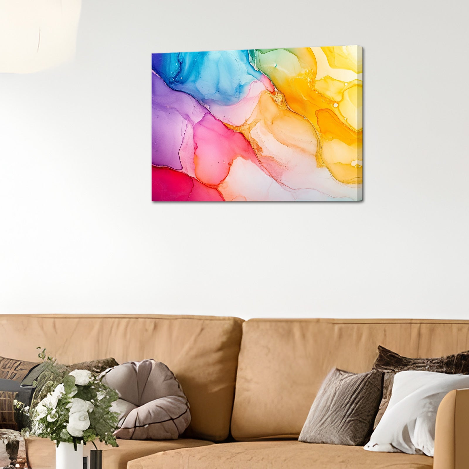 Abstract Colorful Fluid Strokes