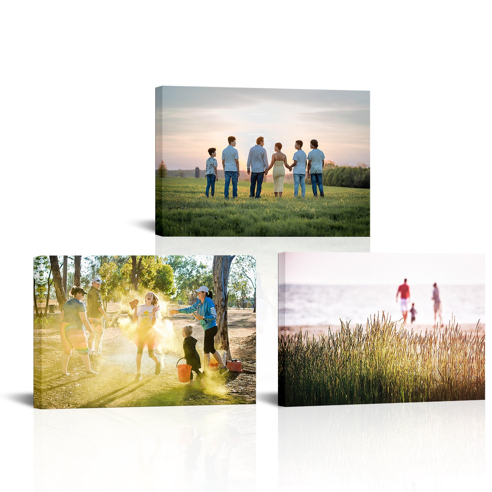 Custom 3-photo collage canvas wall art
