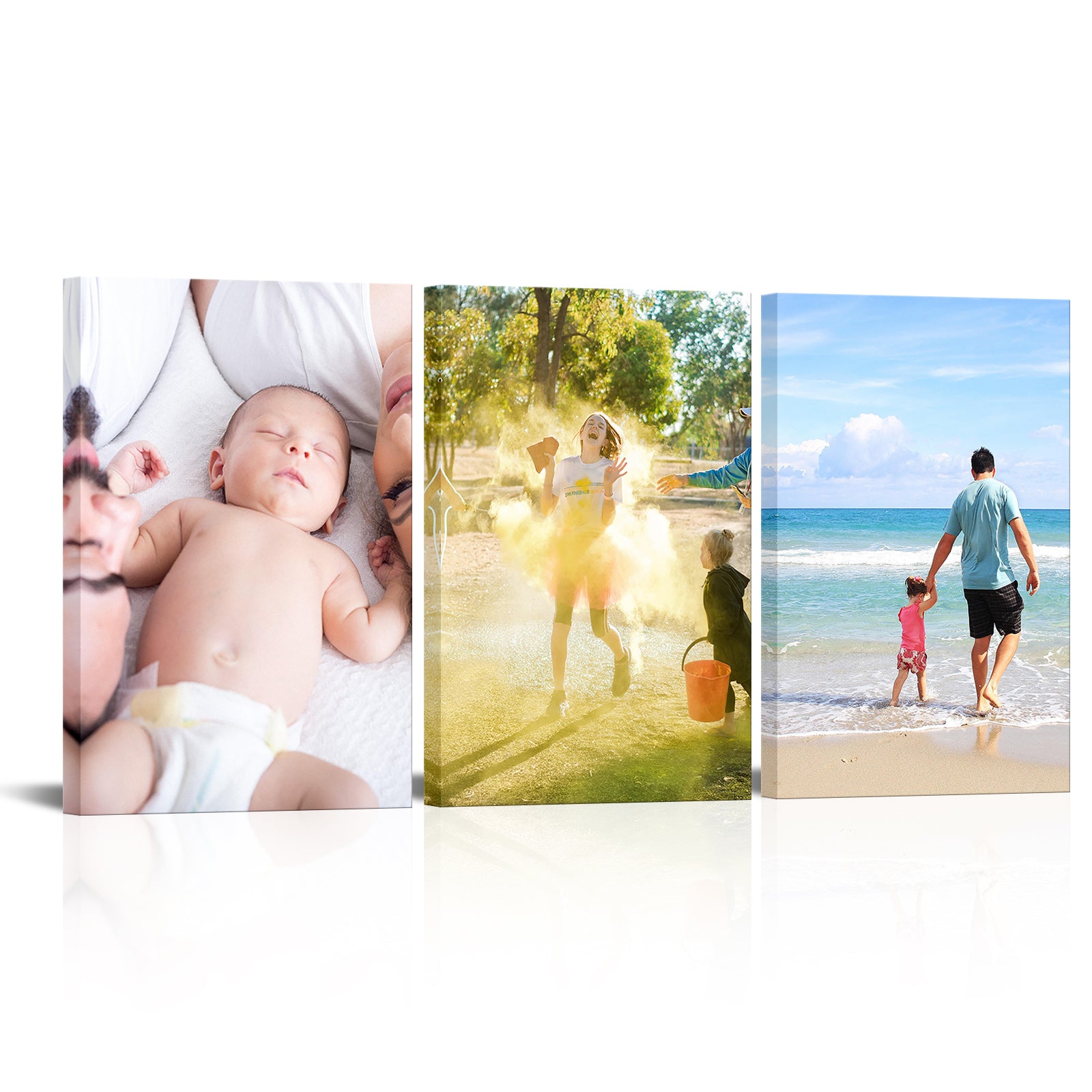 Custom 3-photo collage canvas wall art