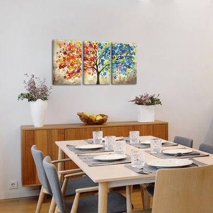 Triptych Two-color Tree of Life Gallery Art Print