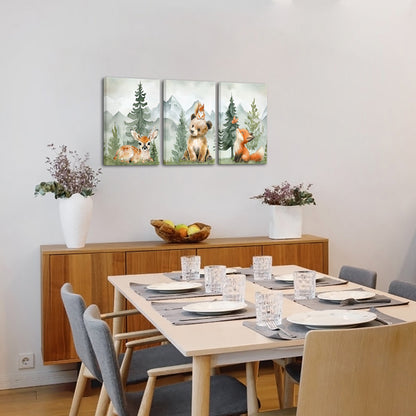 High quality canvas painting forest animals wall art multiple pieces